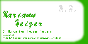 mariann heizer business card